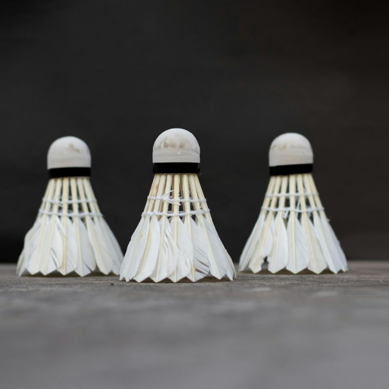 2 white and black striped ceramic figurine